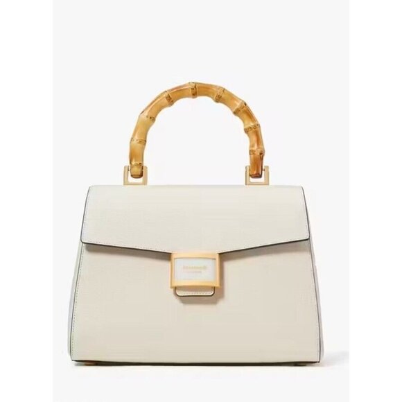 kate spade New York Katy Textured Leather Bamboo Medium Top Handle Satch… - Picture 1 of 11